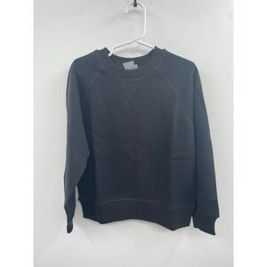 NWOT Hanna Anderson French Terry Sweatshirt Kids 5 Black Crewneck 100% Cotton